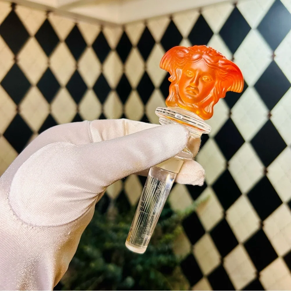 Versace Crystal Bottle‎ Stopper Rosenthal Amber Medusa Luxury Bar Accessories